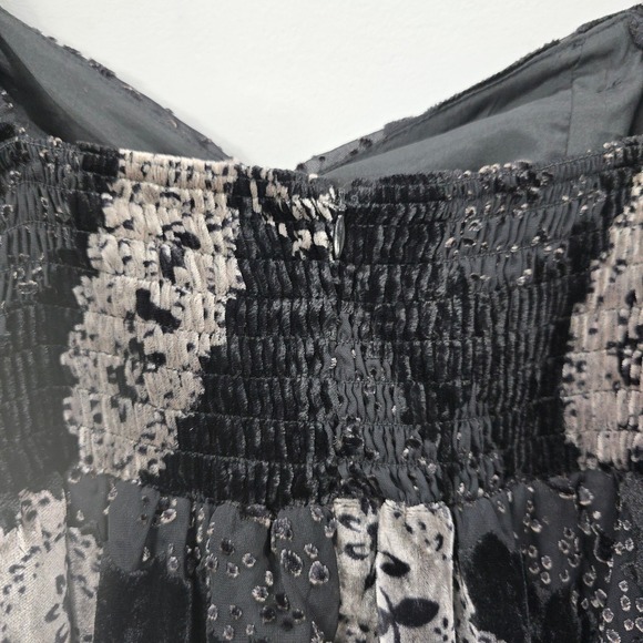 Velvet Burnout Mini Dress Black Babydoll Sweetheart Fairy Grunge Whimsigoth - Picture 7 of 13